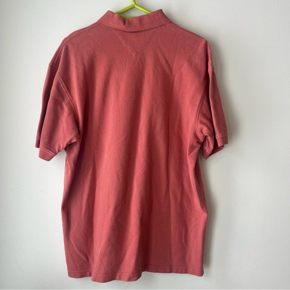Tommy Hilfiger Salmon Pink Red Polo Shirt Men’s L Y2K Preppy Classic 100% Cotton - Picture 5 of 8